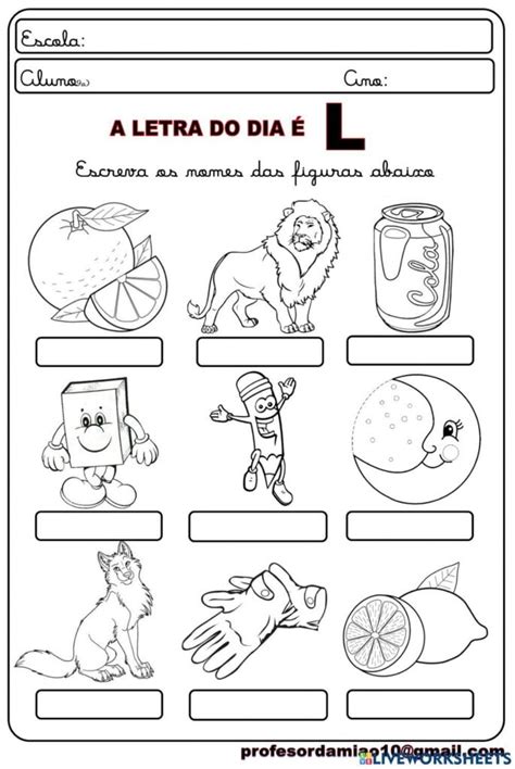 Atividade Letra L Alfabetiza O Para Educa O Infantil Em Pdf Arqbahia