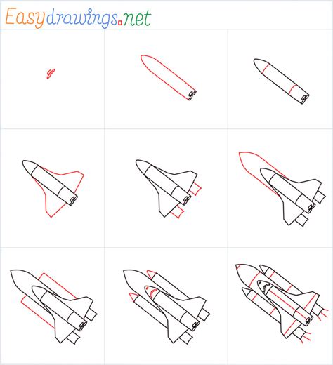 How To Draw Rocket Step By Step