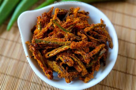 Crispy Okra Fry Kurkuri Bhindi Air Fryer Okra Spiceindiaonline