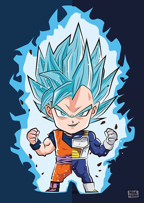 Goku Versus Vegeta Chibi Style Illustration Goku Vegeta Dragonball