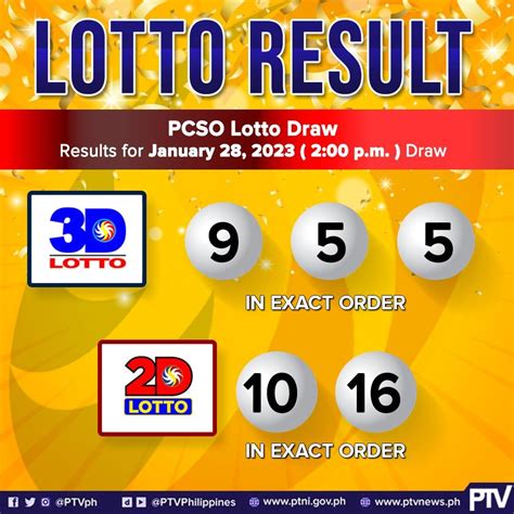 Ptvph On Twitter Pcso Lottery Draw Results January