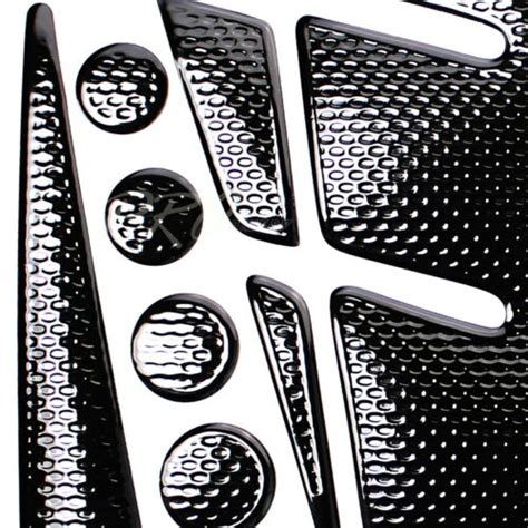 D Perforated Polished Black Tank Pad Fuel Cap Cover Gsxr Gsxs