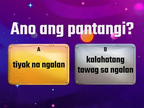 Pantangi at Pambalana - Quiz