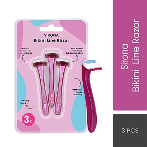 Buy Sirona Bikini Line Trimming Razor For Women Pack Of 3 Razor For Sensitive Area Reusable