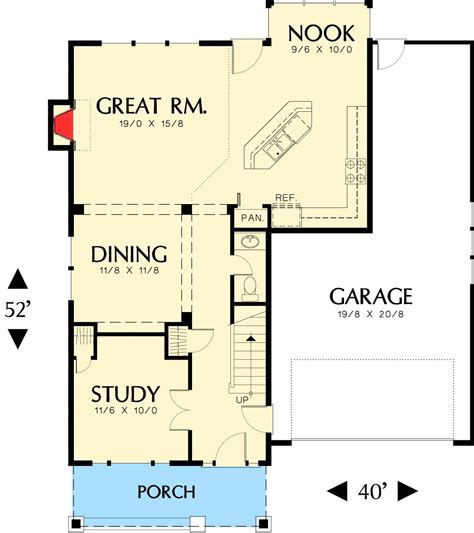 Craftsman Home Plan First Floor Layout SDL Custom Homes