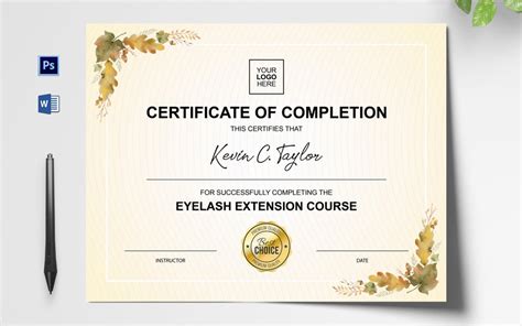 Clean Eyelash Extension Certificate Template Ubicaciondepersonascdmx