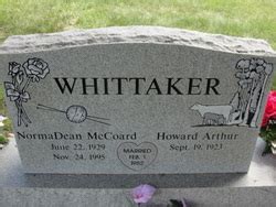 Norma Dean McCoard Whittaker 1929 1995 Find a Grave äreminne