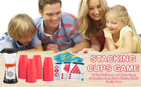 Gamie Stacking Cups Game with 18 Fun Challenges and Water Timer, 24 Stacking | eBay