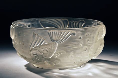 Molded And Frosted Glass Bowl At 1stdibs