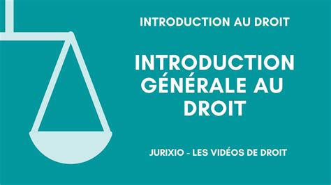 Introduction G N Rale Au Droit Youtube