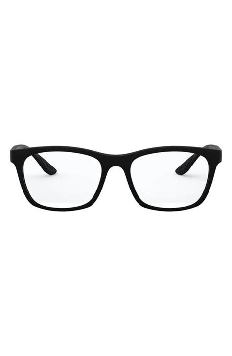 Prada 55mm Square Optical Glasses One Color Editorialist