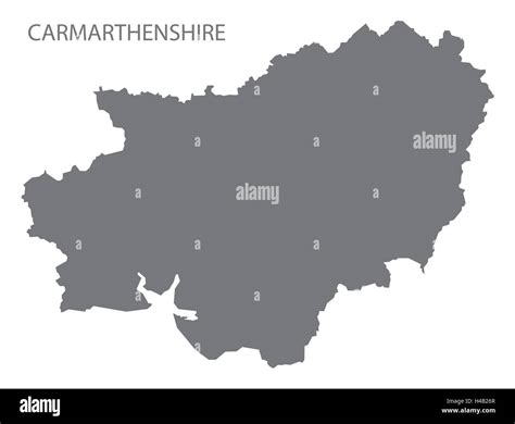 Carmarthenshire Wales Map grey Stock Vector Image & Art - Alamy