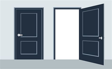 door open  close vector illustration flat design stock illustration