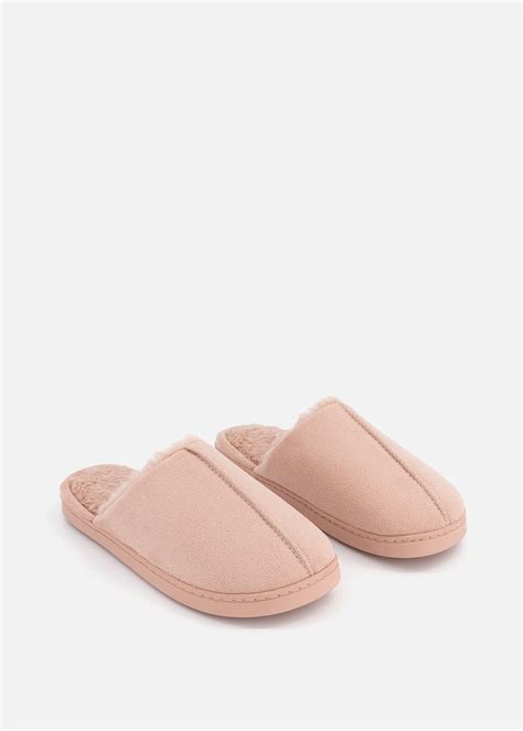 Faux Suede Mule Slippers Za