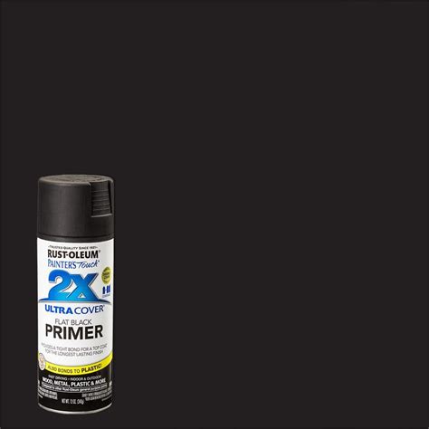 Rust Oleum Painters Touch 2x 12 Oz Black Flat Primer General Purpose