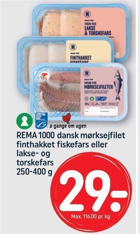 Rema Dansk M Rksejfilet Finthakket Fiskefars Eller Lakse Og