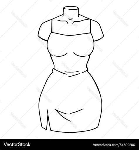 Female Bodycon Dress On A Mannequin Royalty Free Vector