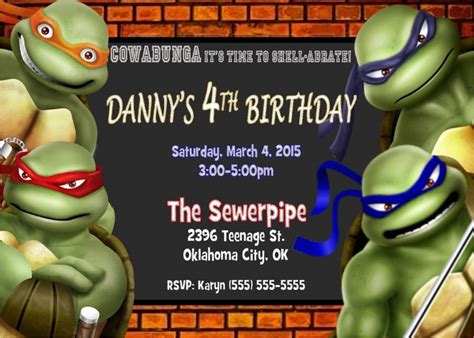 Free Printable Tmnt Birthday Party Invitations - Free Printable