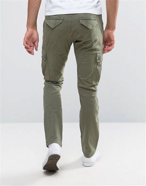 Lyst Selected Slim Fit Cargo Pant In Green For Men