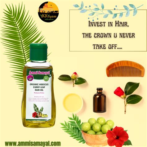 Organic Hibiscus Curry Leaf Hair Oil 100 Ml Ammisamayal Healthy