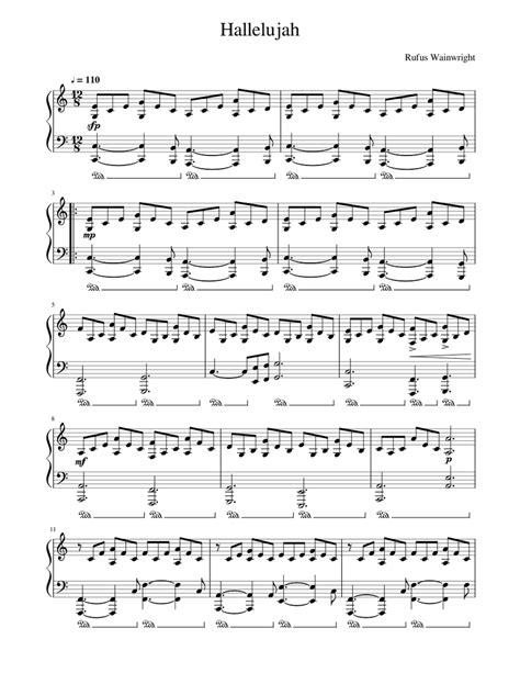 Rufus Wainwright Hallelujah Sheet Music For Piano Solo Easy