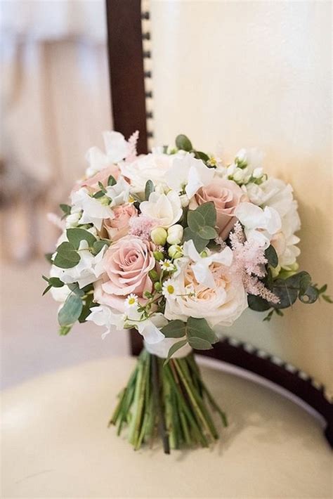 blush pink white and green wedding bouquet - EmmaLovesWeddings