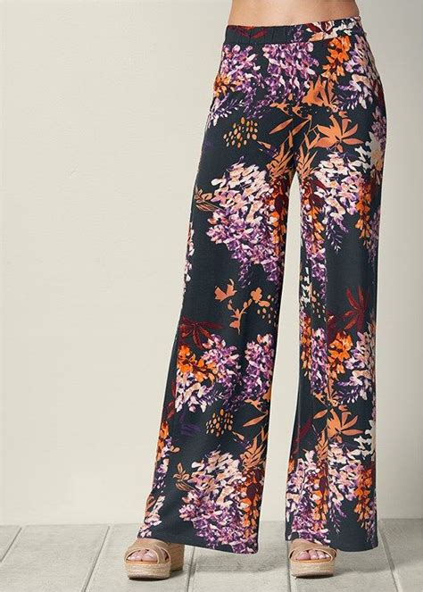 Floral Printed Pants In Black Multi Floral Print Pants Ladies Tops