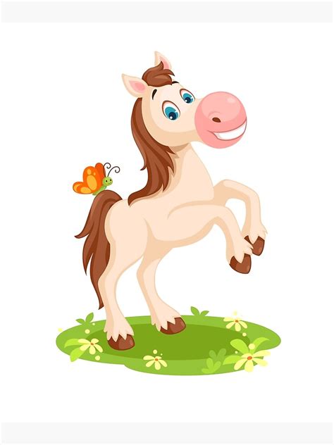 "white horse cartoon" Poster for Sale by MaryMaster | Redbubble