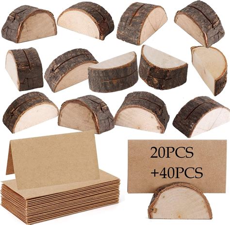 Amazon Pcs Rustic Wood Place Card Holders With Swirl Wire And