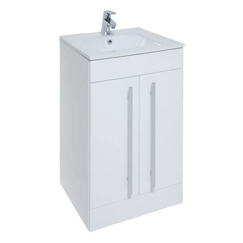 K VIT Purity 500mm Gloss Door Unit Basin White Build Plumb