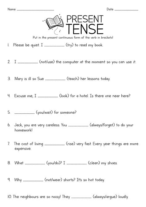 14 Present Tense Ar Verb Worksheets Free Pdf At