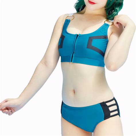 Women Two Piece Spliced Bikini Set Split Anime Swimsuit Beach Bathing