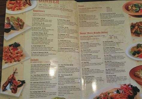 Benjarong Thai Restaurant menu in Monroe, Washington, USA