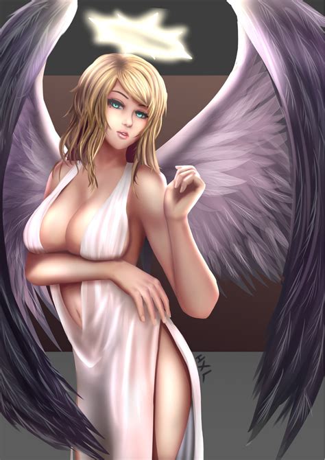 Wallpaper Blonde Long Hair Anime Girls Blue Eyes Wings Angel