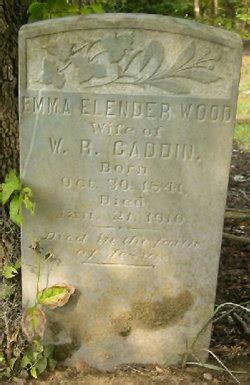 Emma Elender Wood Caddin 1841 1910 Find A Grave Memorial