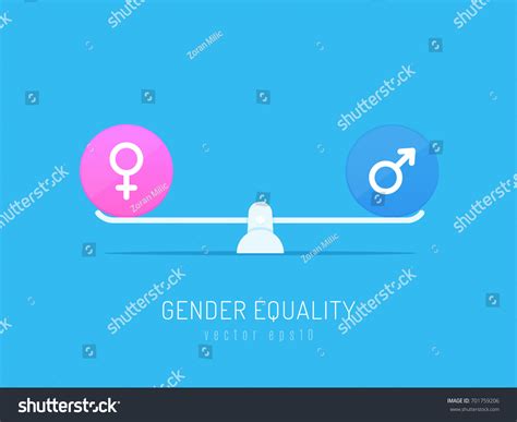 Gender Equality Concept Gender Symbols Balancing Stock Vector Royalty Free 701759206