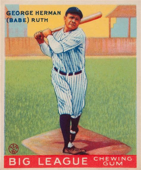 Babe Ruth Goudey Baseball Card Print Vintage Etsy