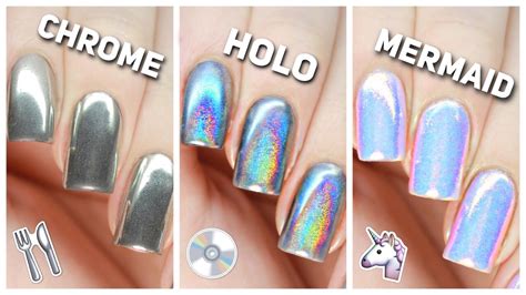 Simple Tips To Apply Chrome Holo And Mermaid Nail Powders