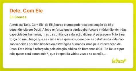 O Que Significa Deles - Significado da música DELE, COM ELE (Eli Soares) - LETRAS.MUS.BR