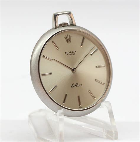 Rolex Cellini Open Face Pocket Watch In 18ct White Gold Calibre 1600