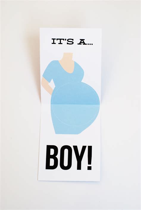 Diy Pop Up Gender Reveal Card Free Printableitsy Belle