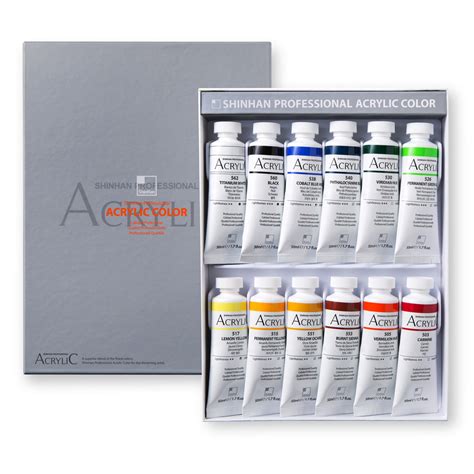 Набор акрила Shinhan Professional Acrylic Color Set A 12 цветов 50 мл