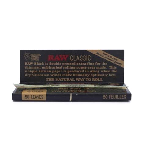 RAW Classic Black Rolling Papers - 1 1/4" - Smoke Cargo