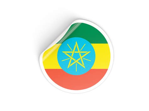 Round Sticker Illustration Of Flag Of Ethiopia