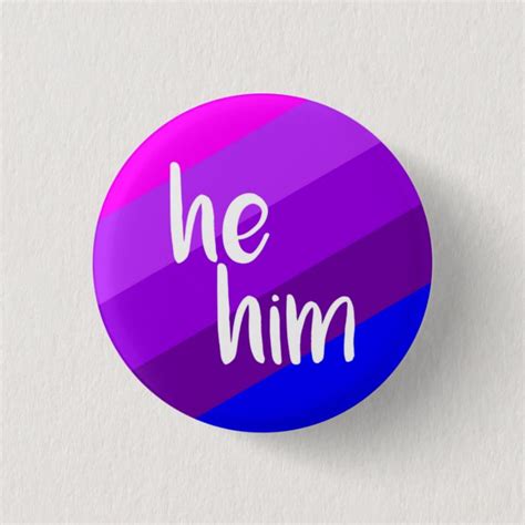 He/Him Pronoun Badge Button | Zazzle