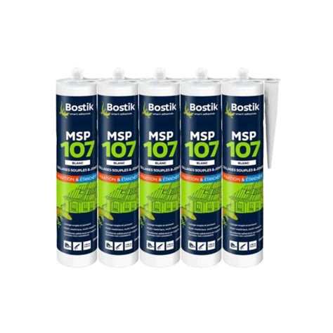 Lot De 5 Mastics Multi Usages Colle Et Joint BOSTIK MSP 107 Blanc