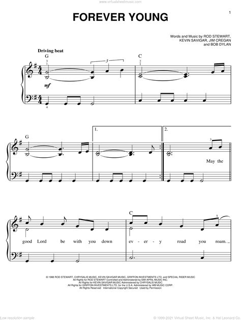 Stewart Forever Young Sheet Music For Piano Solo Pdf