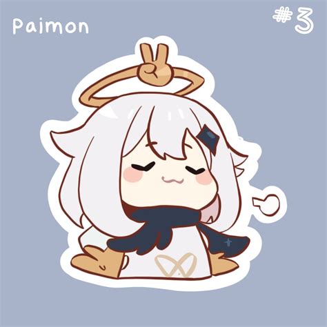 Genshin Impact Paimon Emote Stickers Etsy