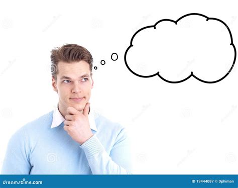 Young Man With Speech Bubble Stock Image Image Of Male Thinks 19444087