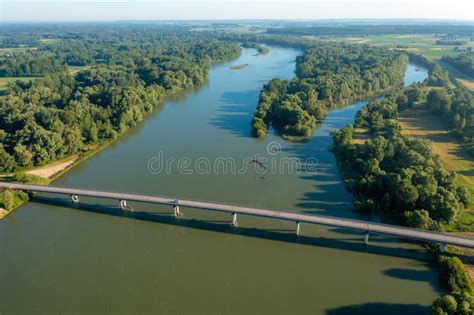 Aerial View of the Bridge on the Drava River Stock Photo - Image of ...